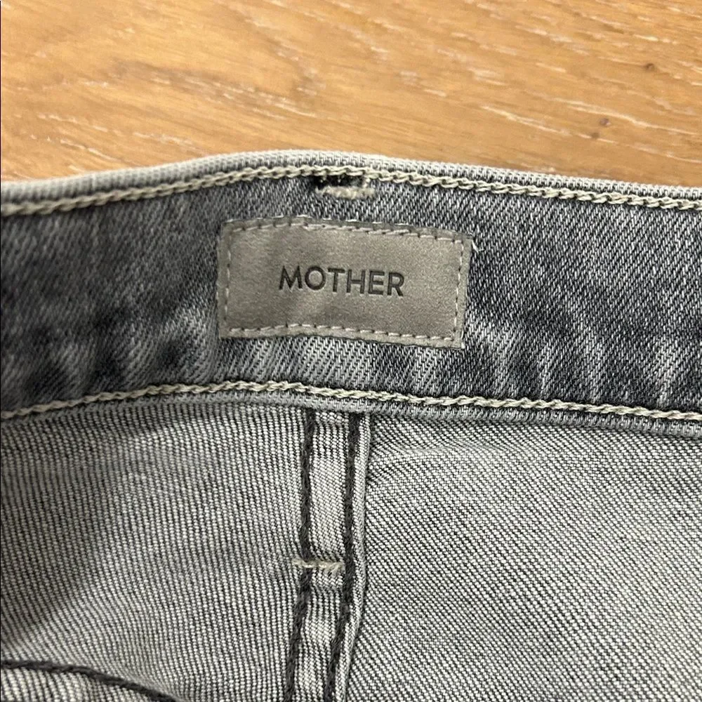 MOTHER Gray Scrapper Cuff Ankle Fray Jeans, Size 30